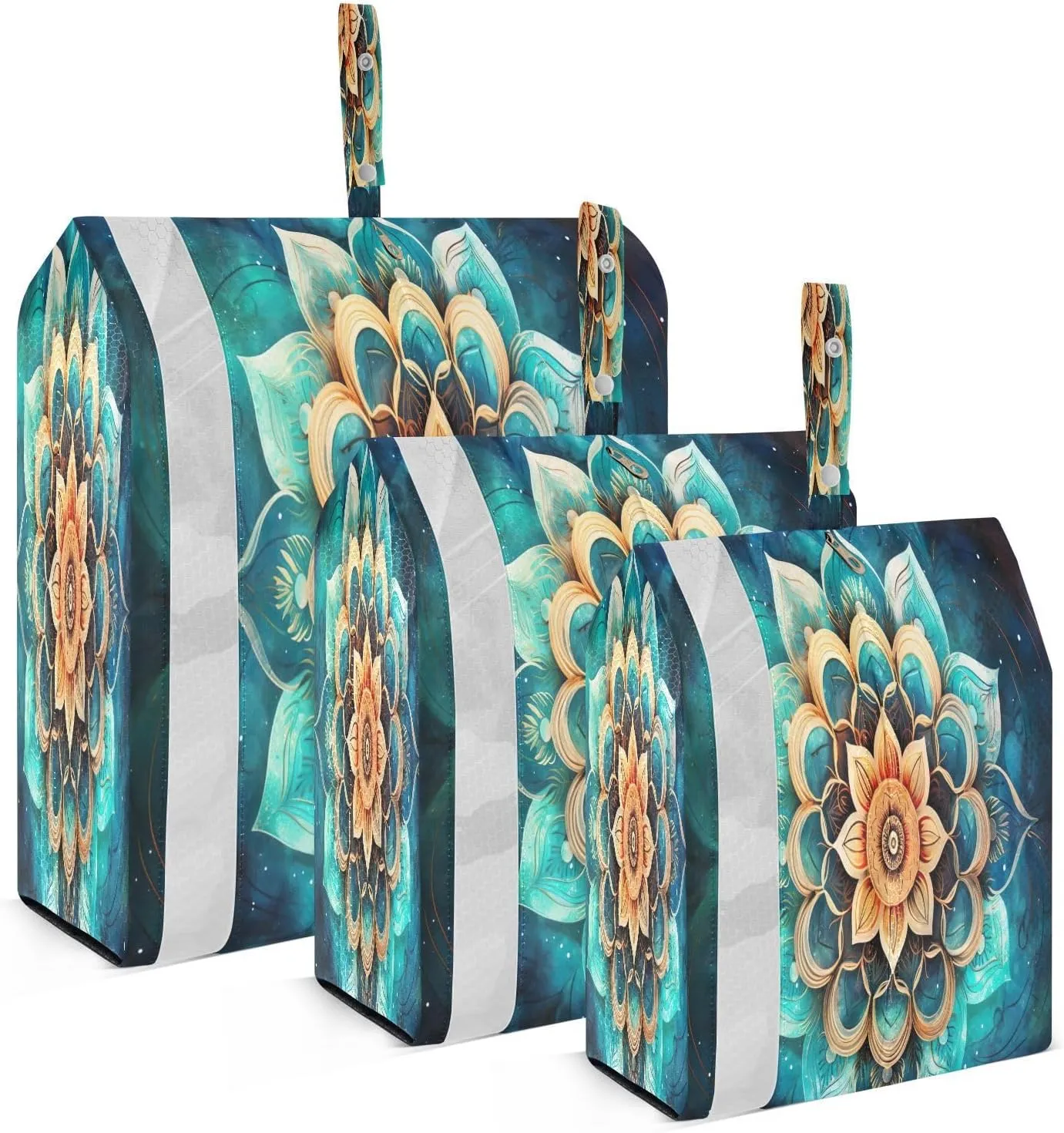Teal Lotus Mandala Compression Packing Cubes for Travel Packing Organizers Large Luggage Organizers Bags for Carry on Suitcases