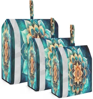 Teal Lotus Mandala Compression Packing Cubes for Travel Packing Organizers Large Luggage Organizers Bags for Carry on Suitcases