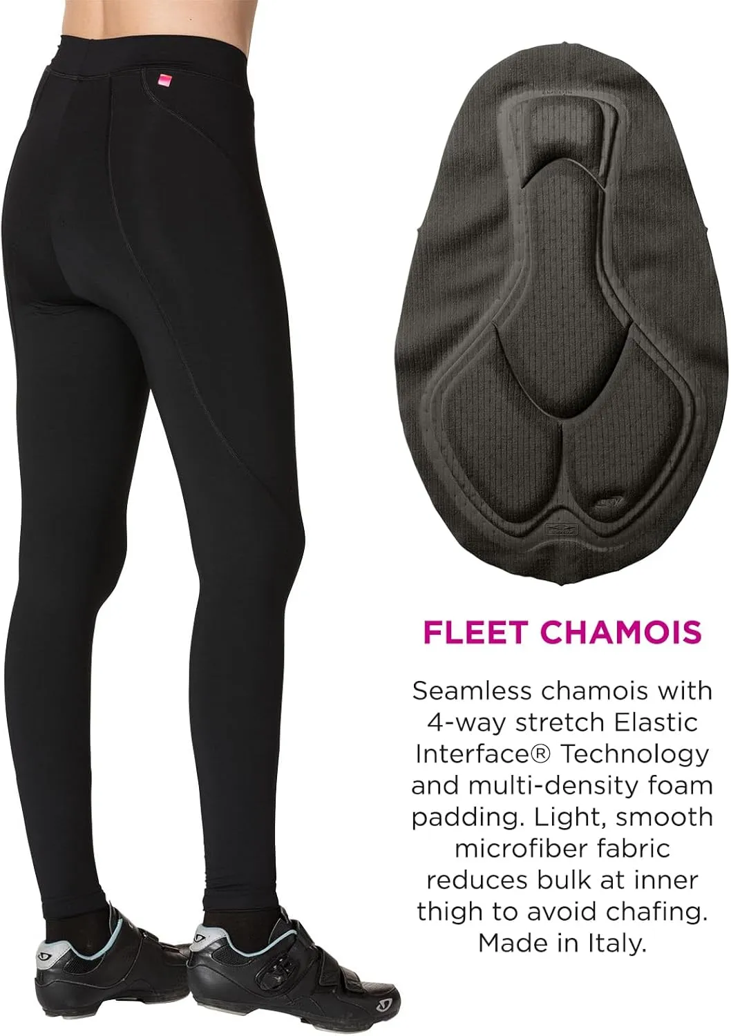 Terry Cycling Padded Bike Pants for Women, Breakaway Bike Tights 28" Long Compression Biking Cycling Pants with Padding