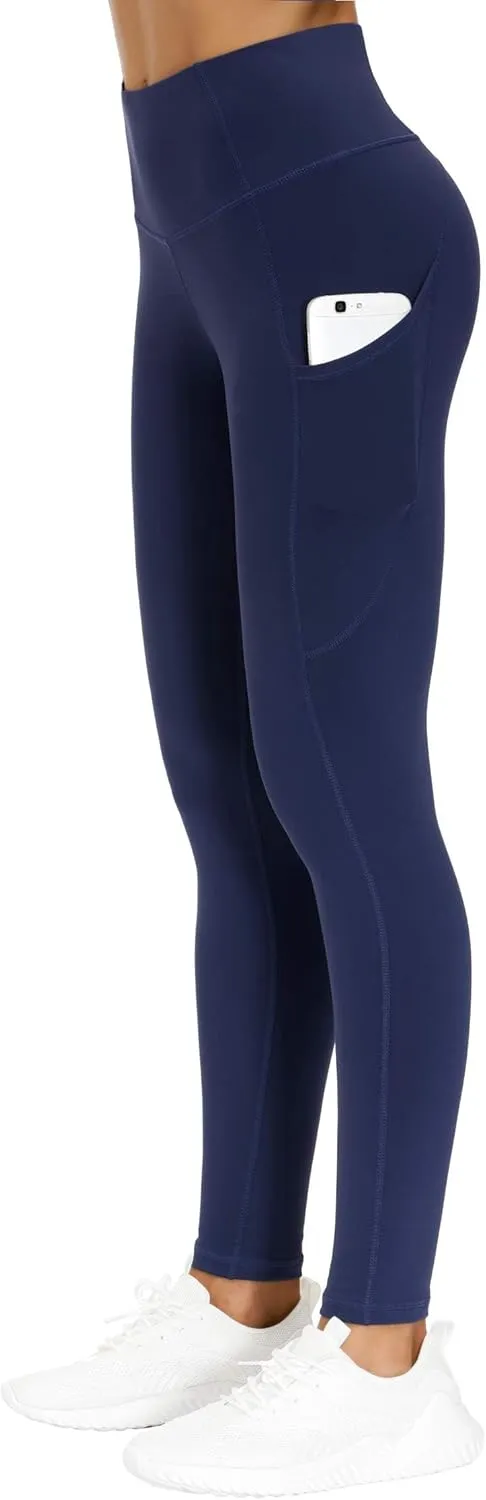 THE GYM PEOPLE Thick High Waist Yoga Pants with Pockets, Tummy Control Workout Running Yoga Leggings for Women
