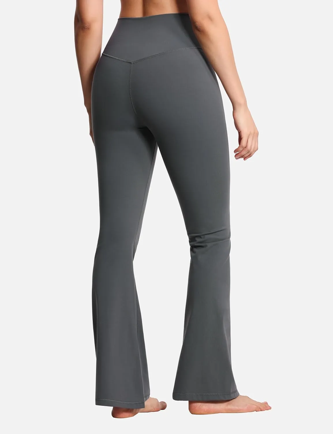 THE GYM PEOPLE Women's Crossover High Waist Flare Workout Leggings Bootcut Bell Bottom Yoga Pants with Tummy Control