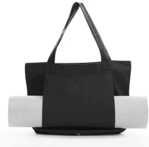 Travel Garment Bags Outdoor Yoga Shoulder Bag Pilates Mat Bag Canvas Handbag Duffle Bag(Black)