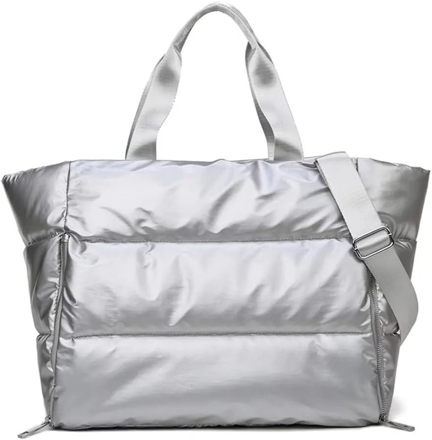 Travel Garment Bags Women Sports Swim Bag Wet Dry Yoga Training Bag Duffle Bag(Silver)
