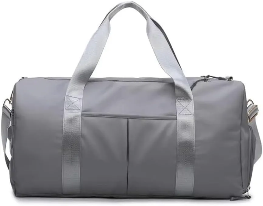 Travel Garment Bags Women's Fitness Yoga Shoulder Crossbody Handbag Duffle Bag(Gray)