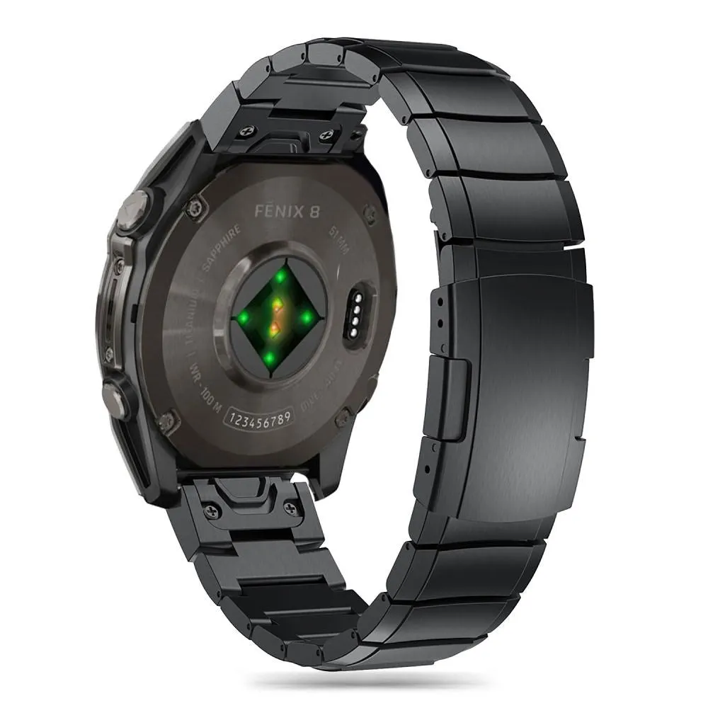 Universal Garmin 22 mm QuickFit Rem Tech-Protect Stål Rem - Sort