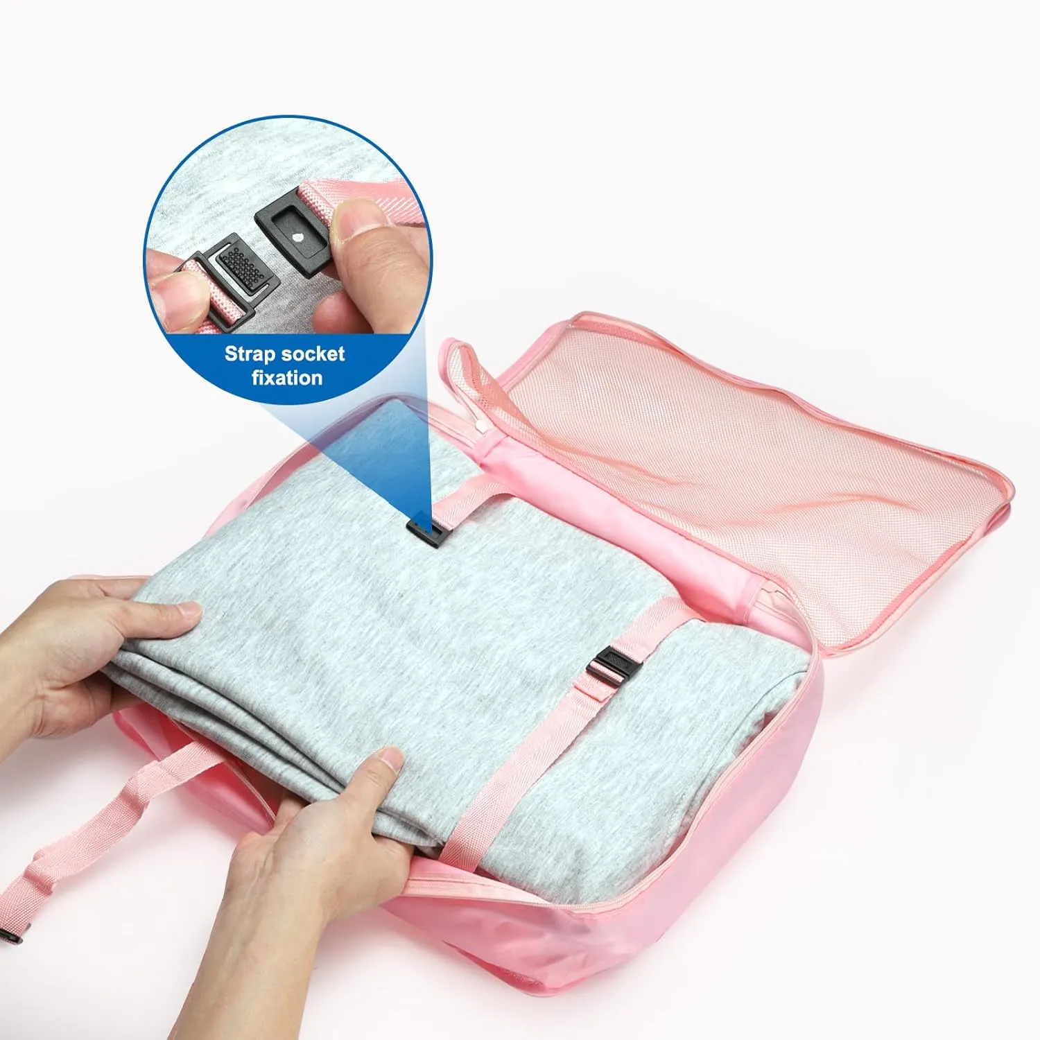 uxcell 7Set Travel Packing Cube, Travel Bags Organizer Luggage Organizer Bags Lightweight Compression Cube Travel Essentials with Shoe Bag for Outdoor Carry on Suitcases, Pink