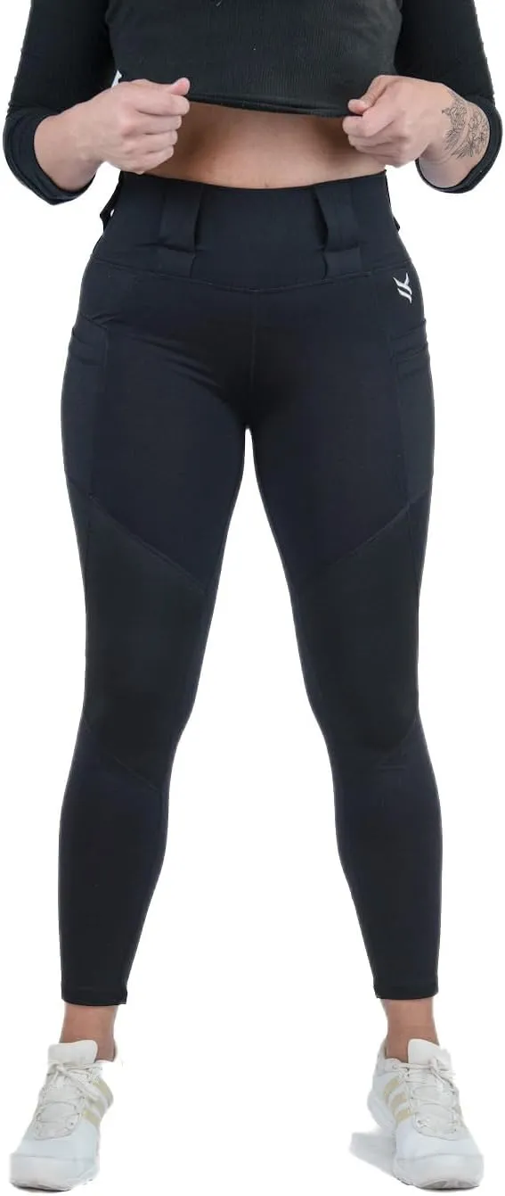 Vakandi Apparel Crusader Leggings - High Rise, Curvy, Black