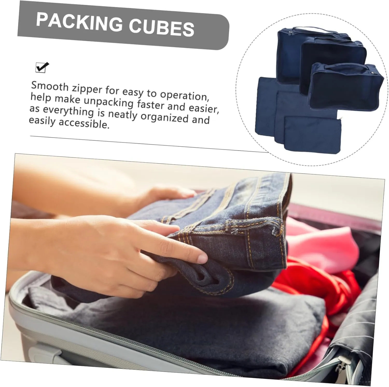 VALICLUD Oxford Fabric Storage Bag Set Suit Closet Organizer Bag 6pcs Luggage Pocket Organizer for Clothes Blanket Travel Storage Bags