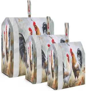 Watercolor Rooster Chickens Compression Packing Cubes Luggage Organizer Bags for Travel Suitcase Organizer for Carry on Suitcases
