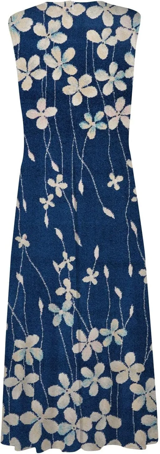 Wedding Guest Dresses for Women Wrap V Neck Sleeveless Marble Floral Printed Maxi Dress Flowy Swing Party Sundress