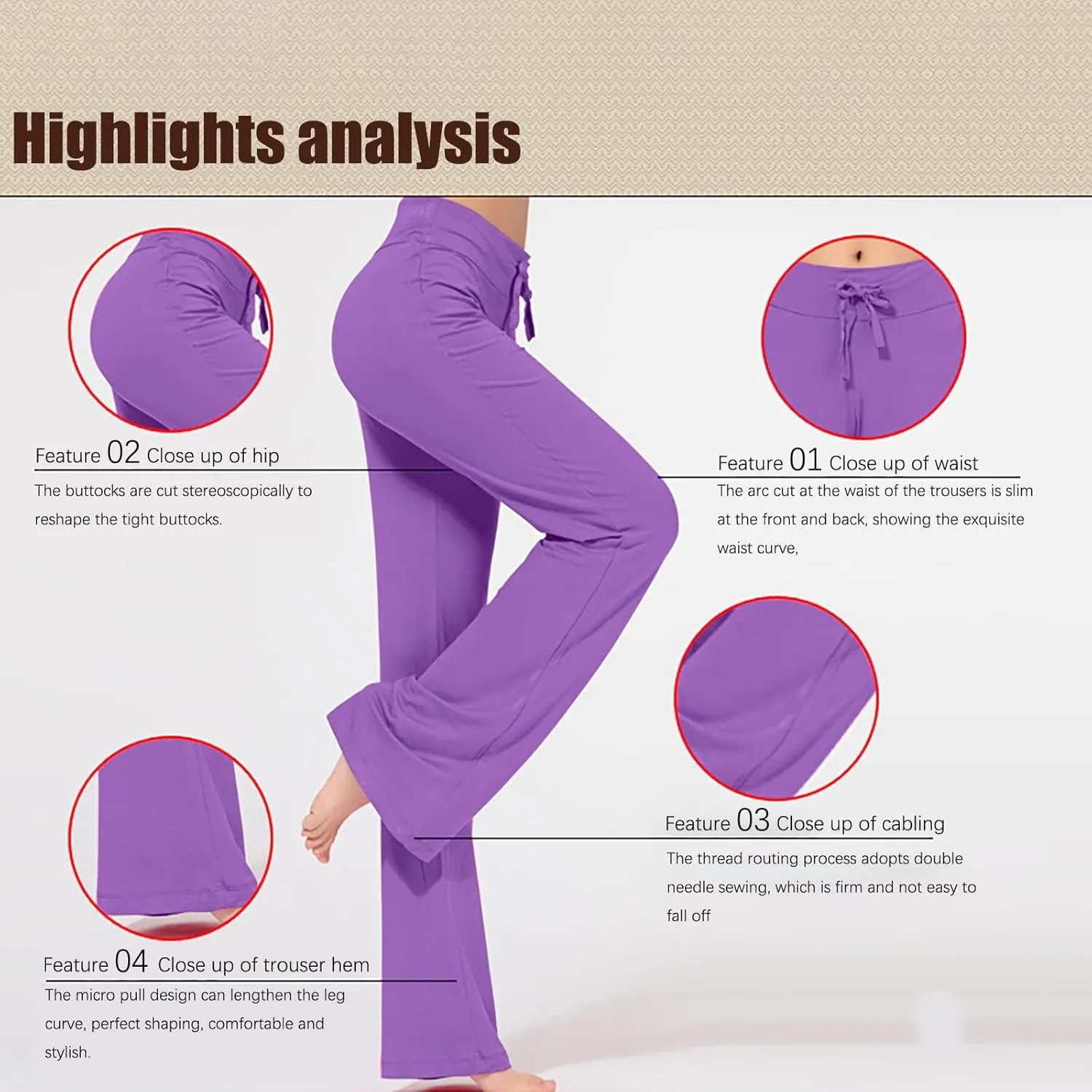 Wide Leg Yoga Pants for Women High Waisted Bootcut Leggings Comfy Flare Lounge Pants Casual Loose Yoga Leggings
