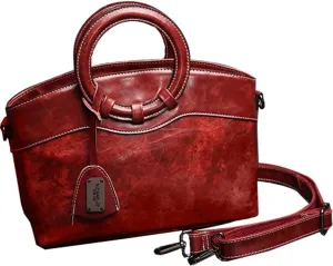 Women Handbags Purse Oil Wax Leather Top Handle Handbag Ladies Tote Bag Satchel Vintage Shoulder Crossbody Bag