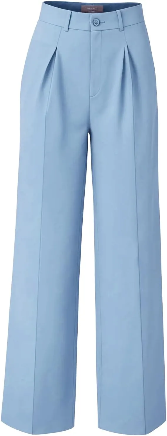 Women Wide Leg High Waisted Flowy Dress Pants Workout Casual Trousers