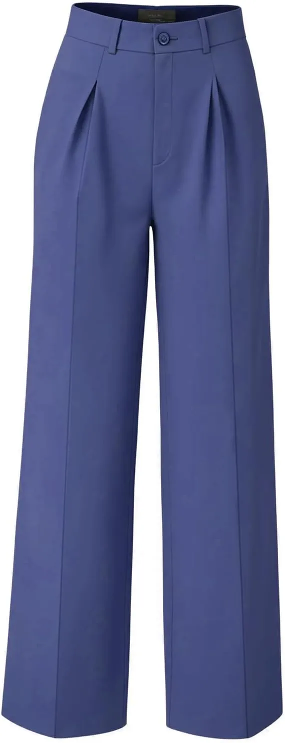 Women Wide Leg High Waisted Flowy Dress Pants Workout Casual Trousers