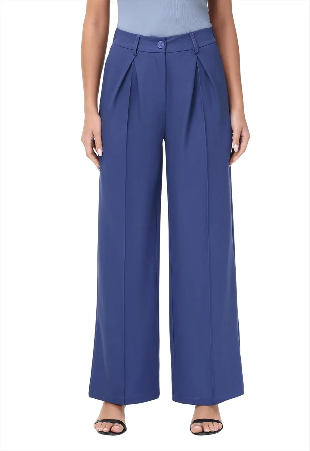 Women Wide Leg High Waisted Flowy Dress Pants Workout Casual Trousers