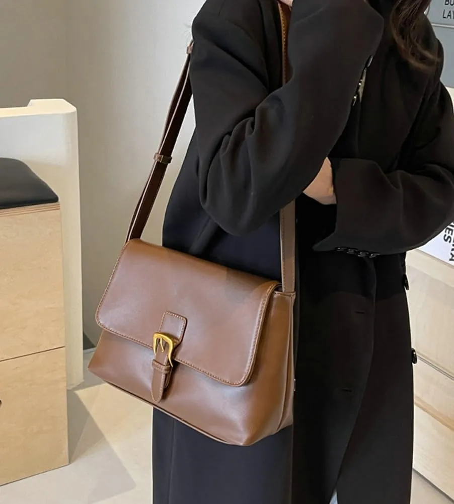 Womens Crossbody Bag With Strap Envelope Clutch Handbag PU Leather Shoulder Hobo Bag Saddle Purse Tote Bag
