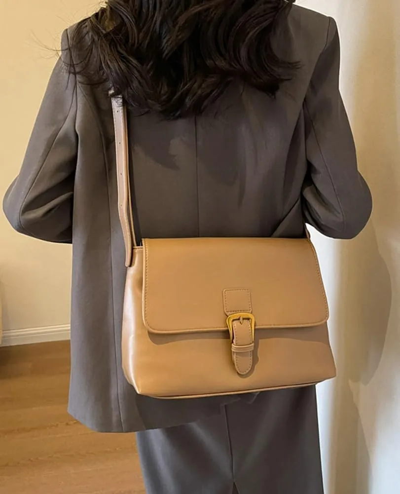 Womens Crossbody Bag With Strap Envelope Clutch Handbag PU Leather Shoulder Hobo Bag Saddle Purse Tote Bag