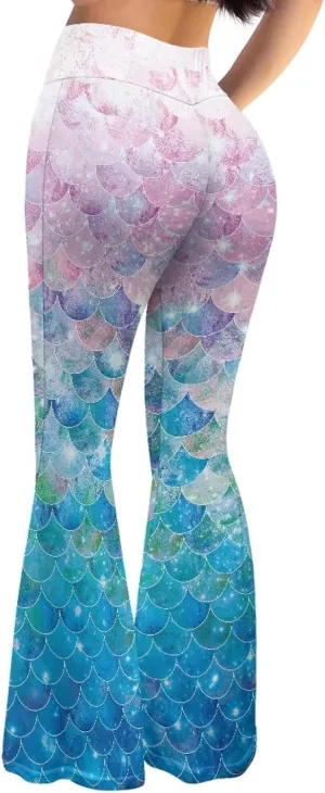 Womens Flare Leggings High Waisted Bell Bottom Yoga Pants for Women Girl Tummy Control Wide Leg Trousers Sweatpant