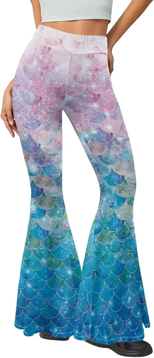 Womens Flare Leggings High Waisted Bell Bottom Yoga Pants for Women Girl Tummy Control Wide Leg Trousers Sweatpant