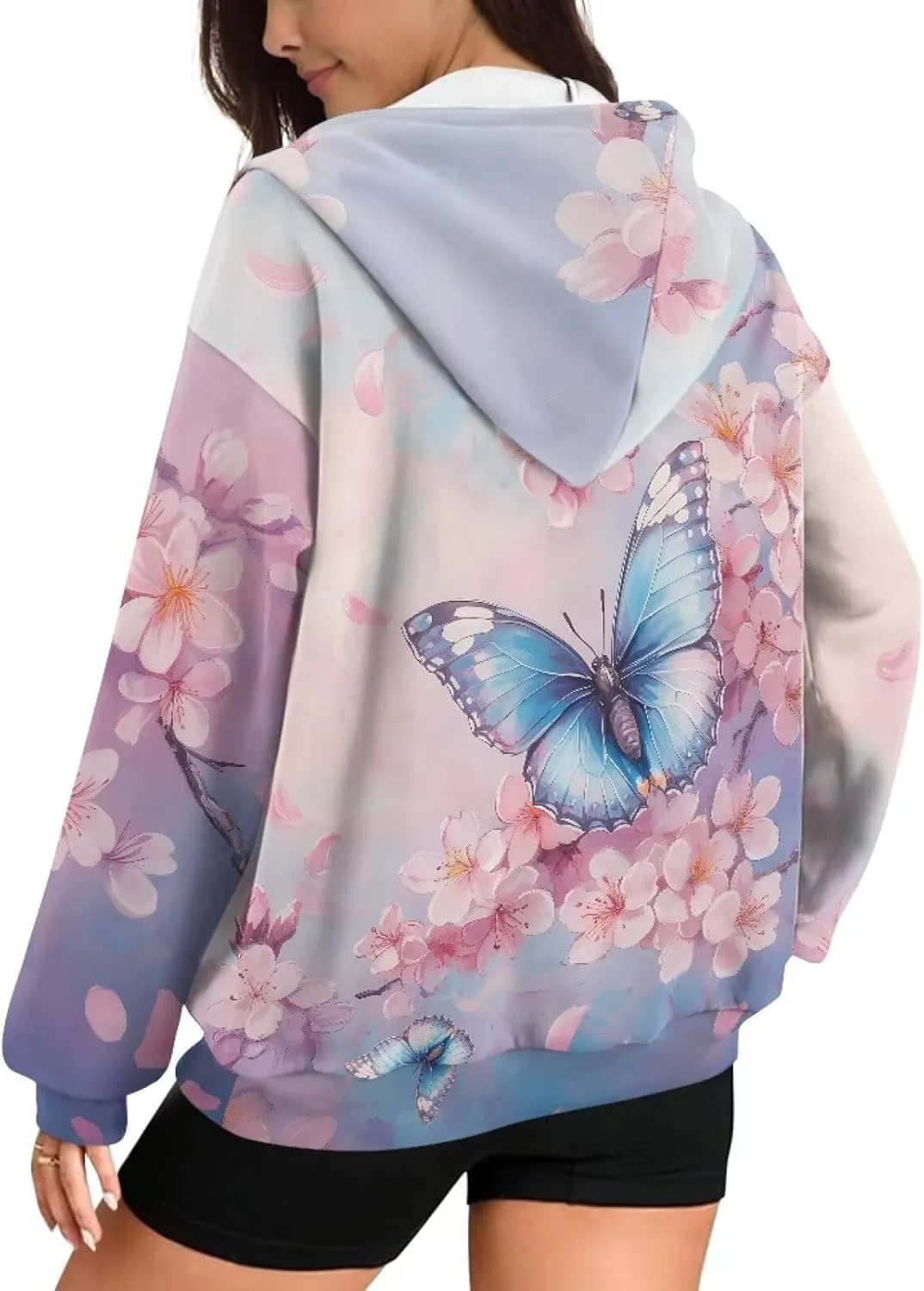 Women's Full Zip Up Hoodie with Pockets Oversized Sweatshirts Long Sleeve Fashion Clothes Jacket