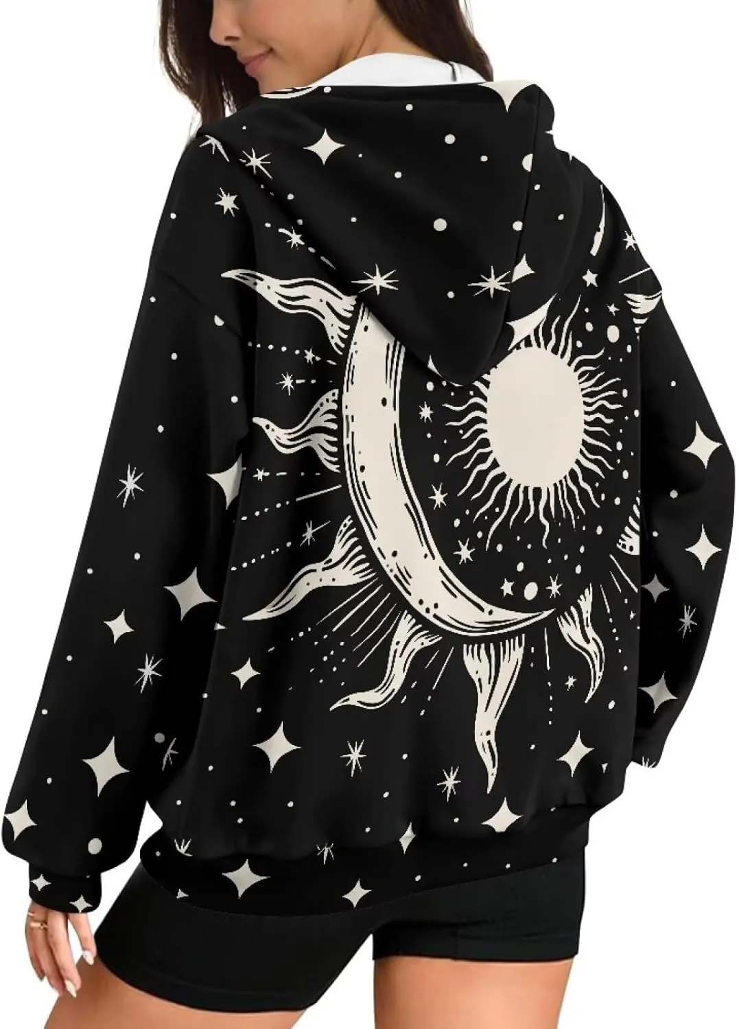 Women's Full Zip Up Hoodie with Pockets Oversized Sweatshirts Long Sleeve Fashion Clothes Jacket