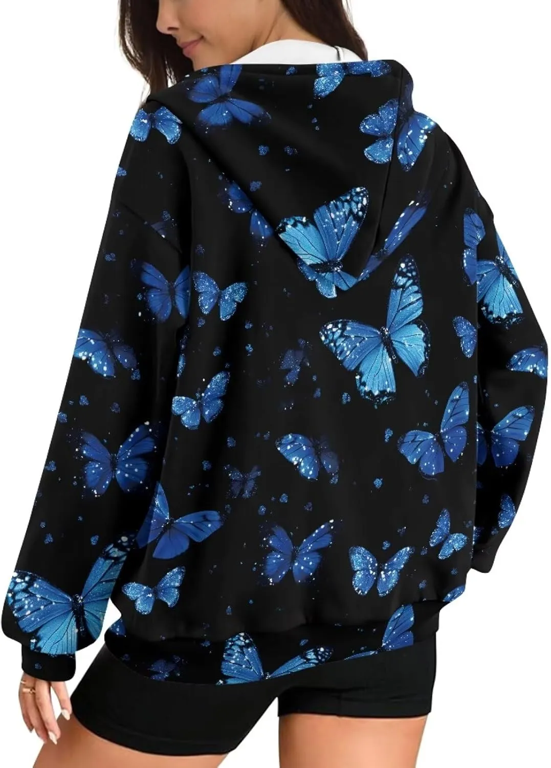 Women's Full Zip Up Hoodie with Pockets Oversized Sweatshirts Long Sleeve Fashion Clothes Jacket