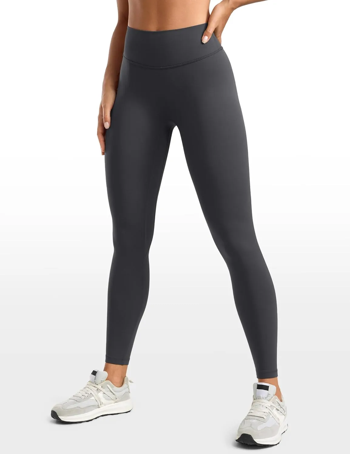 Womens High Waisted No Front Seam Lounge Yoga Legging 25" Workout Tummy Control Gym Yoga Pants