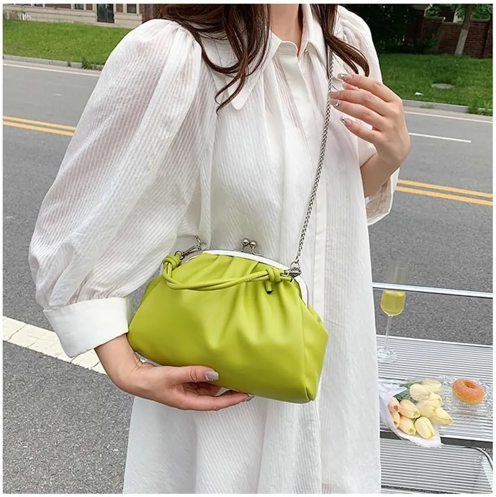 Women's Kiss Lock Crossbody Bag Kiss Clasp Purse PU Leather Crossbody Shoulder Bags Hobo Tote Purses Wallet Handbags 2025