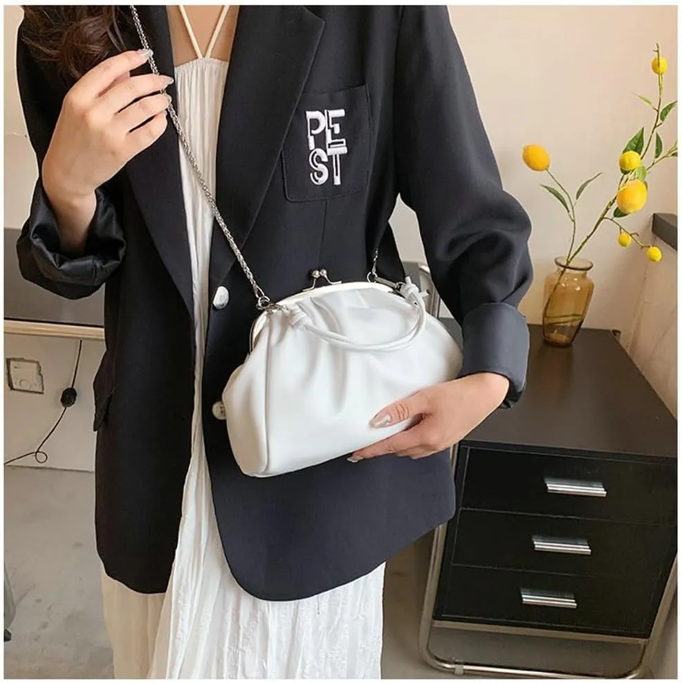 Women's Kiss Lock Crossbody Bag Kiss Clasp Purse PU Leather Crossbody Shoulder Bags Hobo Tote Purses Wallet Handbags 2025