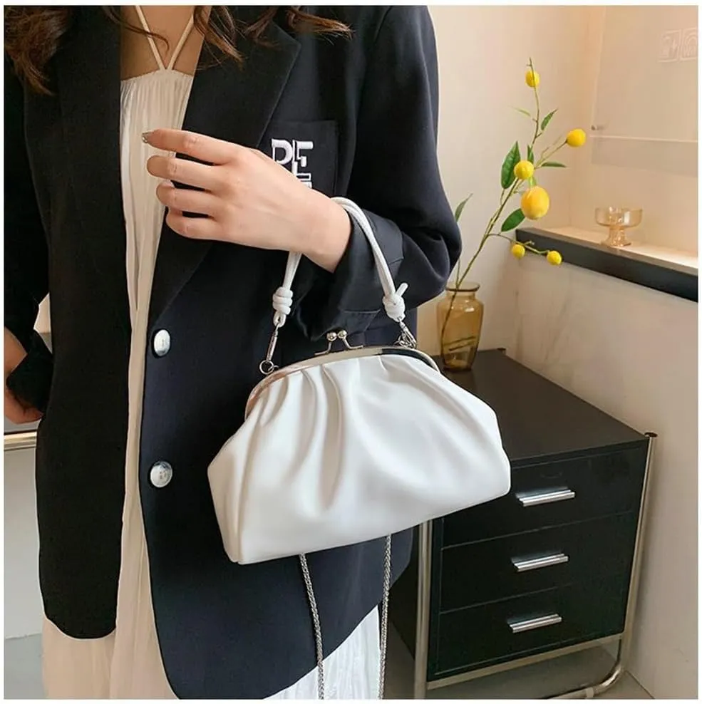Women's Kiss Lock Crossbody Bag Kiss Clasp Purse PU Leather Crossbody Shoulder Bags Hobo Tote Purses Wallet Handbags 2025