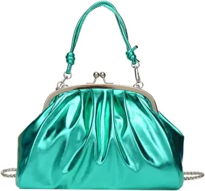 Women's Kiss Lock Crossbody Bag PU Leather Kiss Clasp Purse Crossbody Shoulder Bags Hobo Tote Purses Wallet Handbags