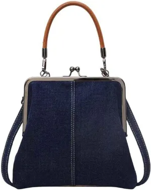 Women's Kiss Lock Crossbody Bag PU Leather Kiss Clasp Purse Crossbody Shoulder Bags Hobo Tote Purses Wallet Handbags