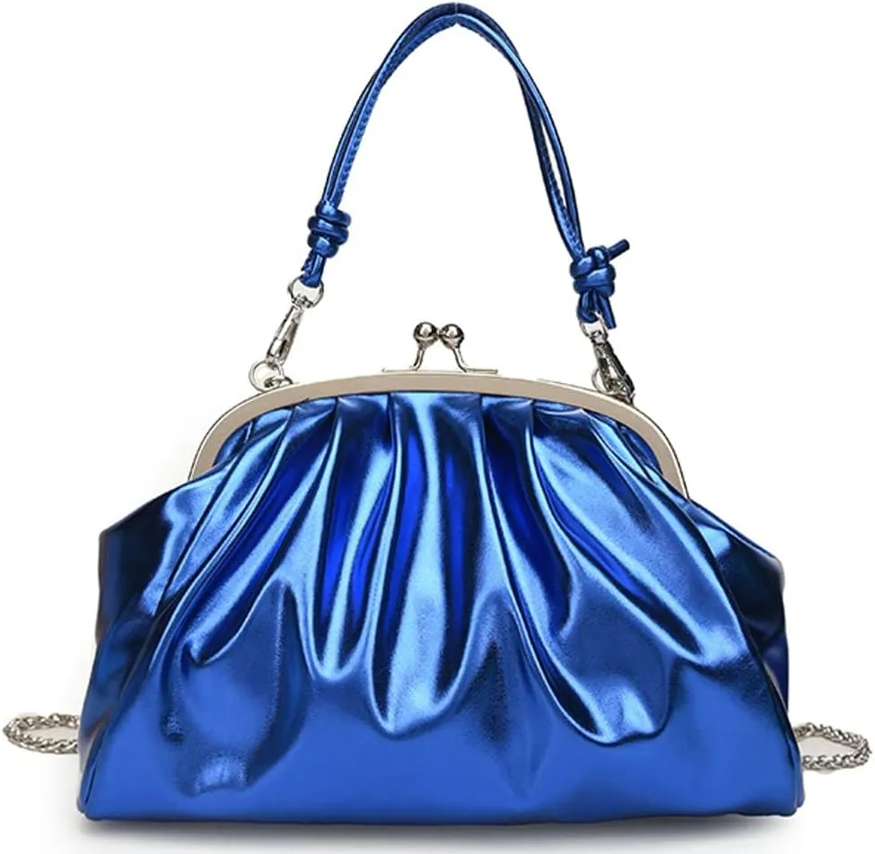 Women's Kiss Lock Crossbody Bag PU Leather Kiss Clasp Purse Crossbody Shoulder Bags Hobo Tote Purses Wallet Handbags