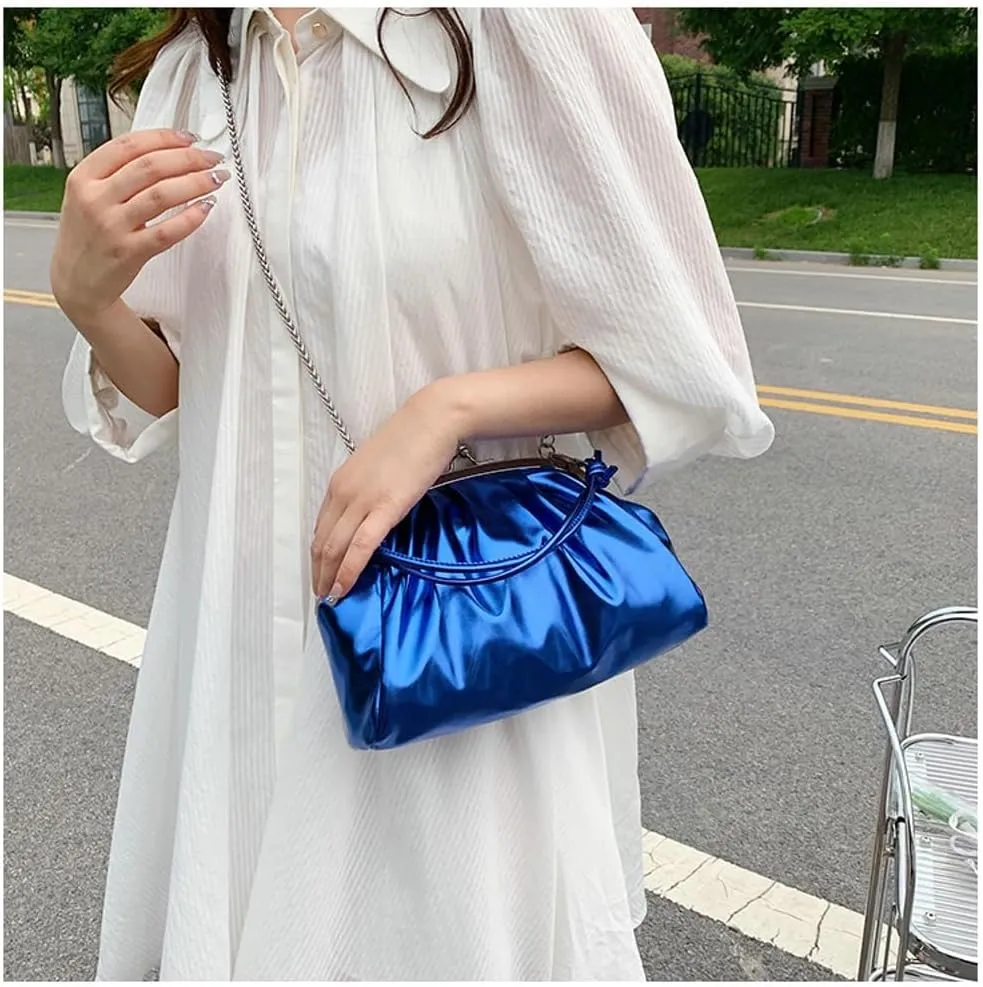 Women's Kiss Lock Crossbody Bag PU Leather Kiss Clasp Purse Crossbody Shoulder Bags Hobo Tote Purses Wallet Handbags