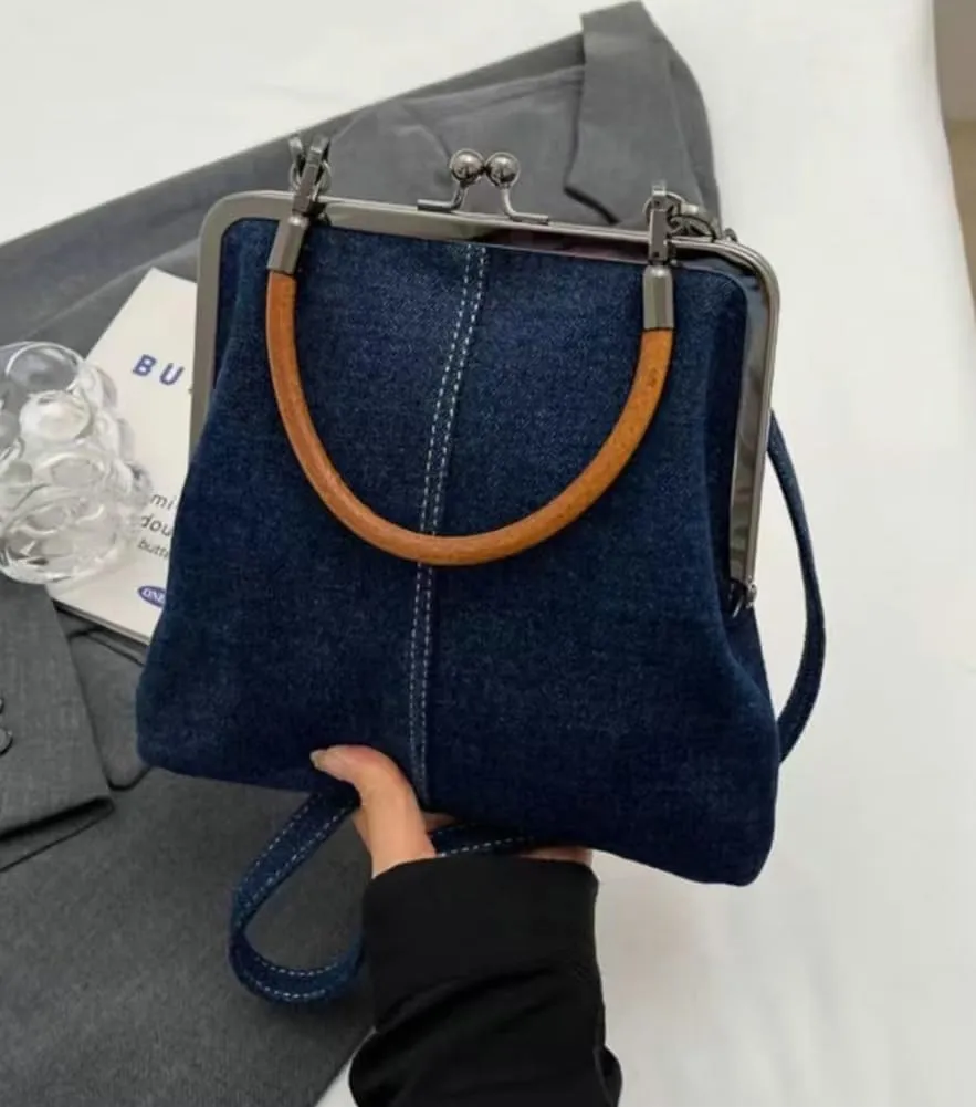 Women's Kiss Lock Crossbody Bag PU Leather Kiss Clasp Purse Crossbody Shoulder Bags Hobo Tote Purses Wallet Handbags