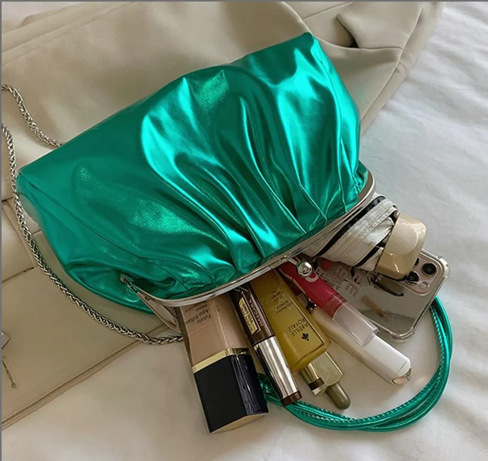 Women's Kiss Lock Crossbody Bag PU Leather Kiss Clasp Purse Crossbody Shoulder Bags Hobo Tote Purses Wallet Handbags