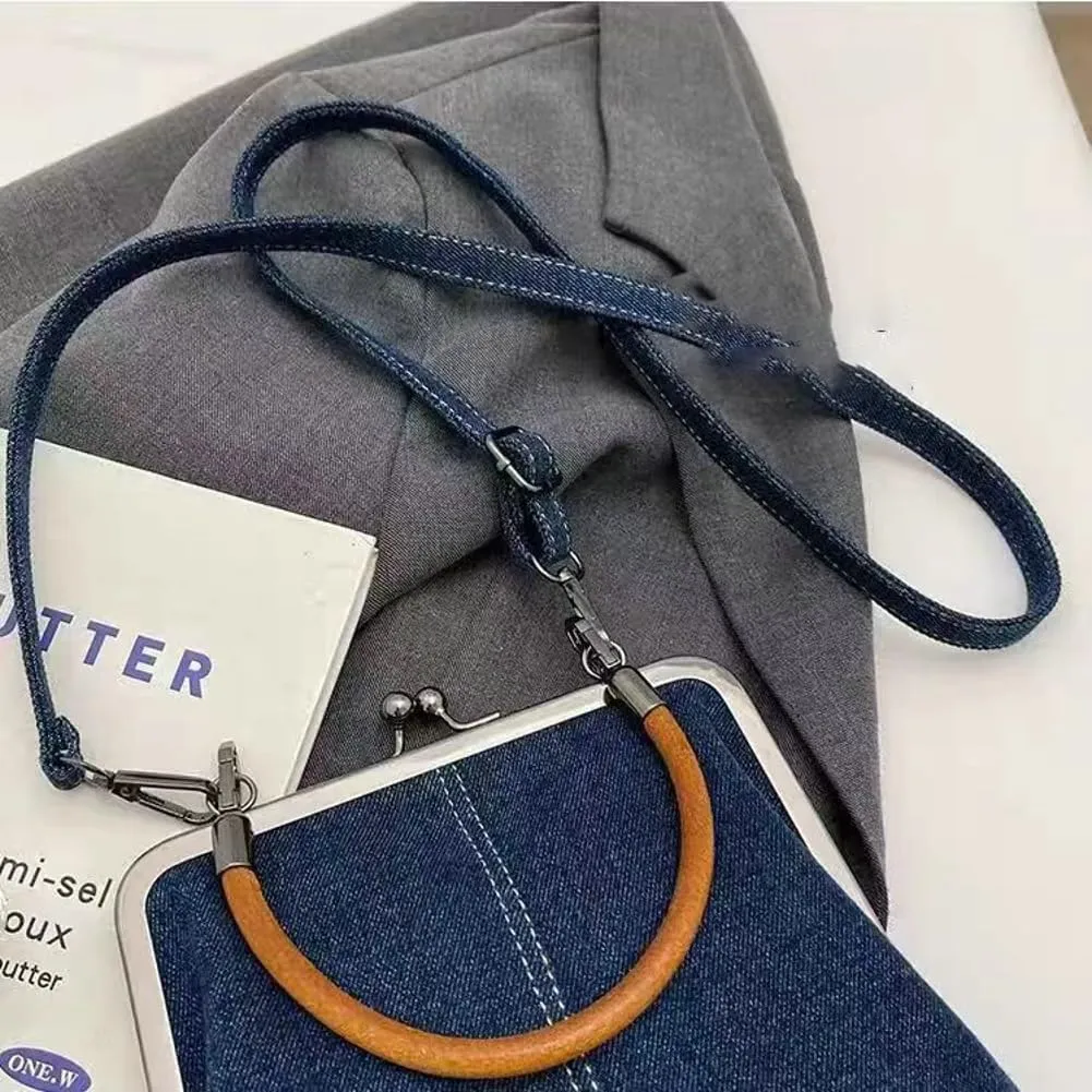 Women's Kiss Lock Crossbody Bag PU Leather Kiss Clasp Purse Crossbody Shoulder Bags Hobo Tote Purses Wallet Handbags