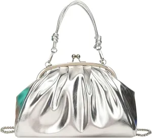 Women's Kiss Lock Crossbody Bag PU Leather Kiss Clasp Purse Crossbody Shoulder Bags Hobo Tote Purses Wallet Handbags