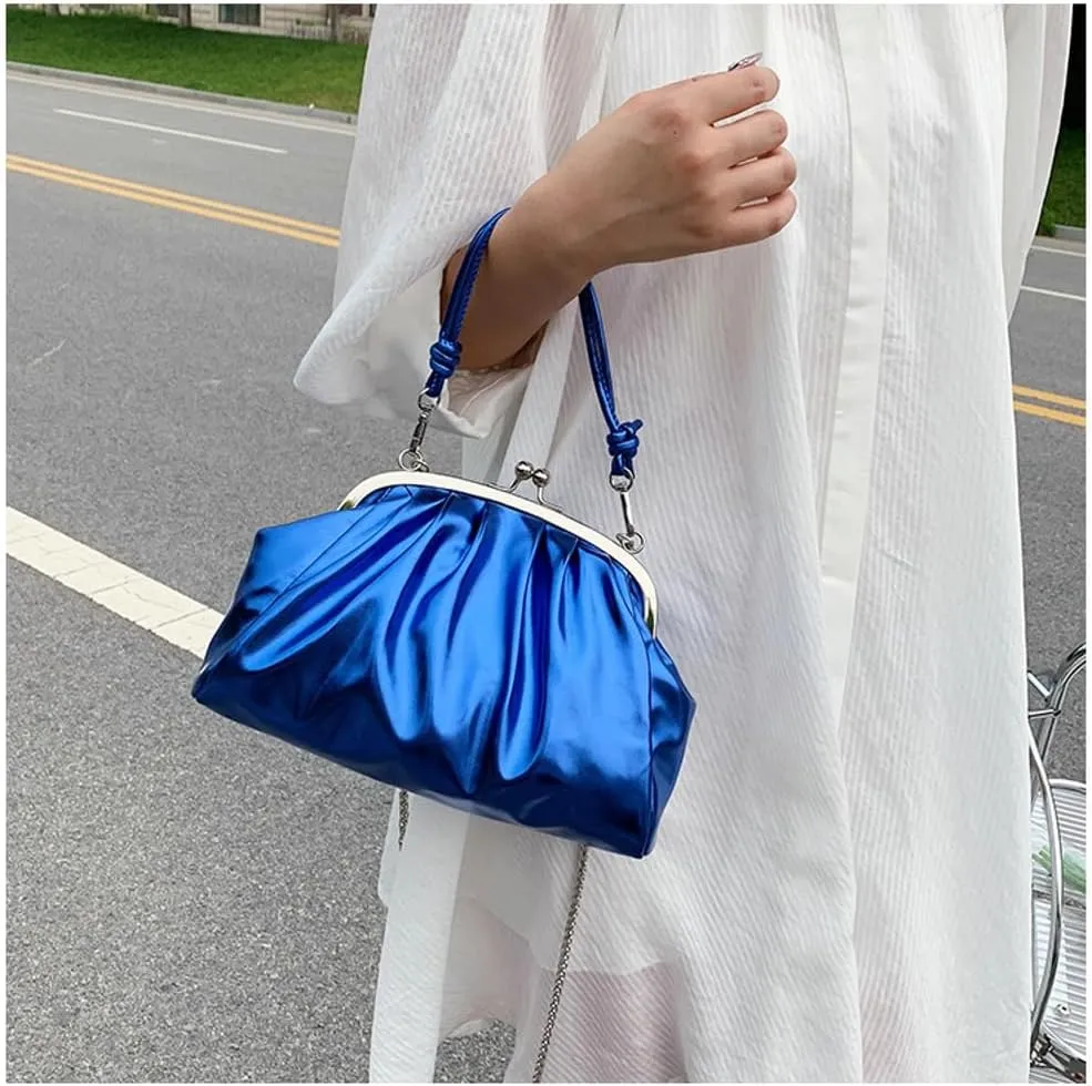 Women's Kiss Lock Crossbody Bag PU Leather Kiss Clasp Purse Crossbody Shoulder Bags Hobo Tote Purses Wallet Handbags