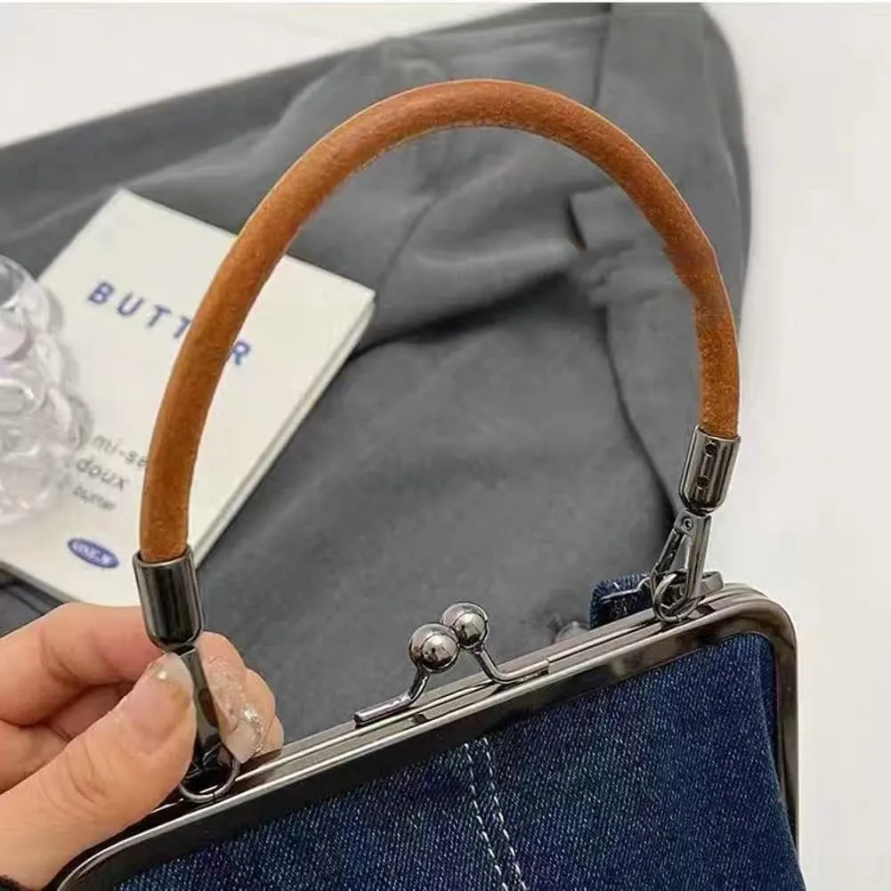 Women's Kiss Lock Crossbody Bag PU Leather Kiss Clasp Purse Crossbody Shoulder Bags Hobo Tote Purses Wallet Handbags