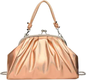 Women's Kiss Lock Crossbody Bag PU Leather Kiss Clasp Purse Crossbody Shoulder Bags Hobo Tote Purses Wallet Handbags