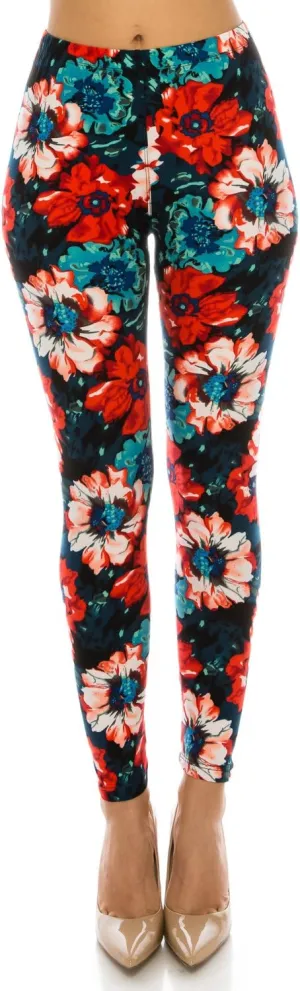 Women's Printed Fashion Leggings Ultra Soft Solid & Patterned - Regular/Plus Sizes