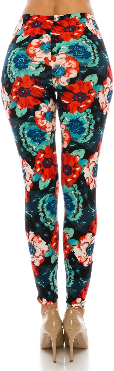 Women's Printed Fashion Leggings Ultra Soft Solid & Patterned - Regular/Plus Sizes