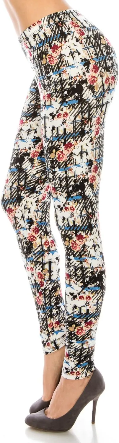 Women's Printed Fashion Leggings Ultra Soft Solid & Patterned - Regular/Plus Sizes