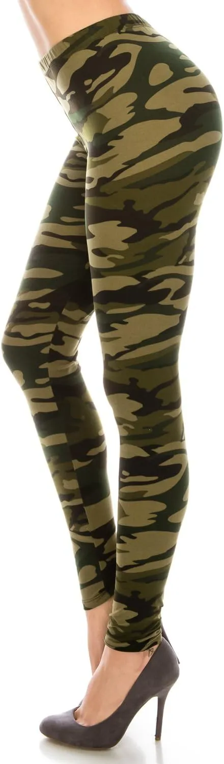 Women's Printed Fashion Leggings Ultra Soft Solid & Patterned - Regular/Plus Sizes