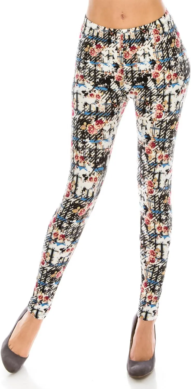 Women's Printed Fashion Leggings Ultra Soft Solid & Patterned - Regular/Plus Sizes