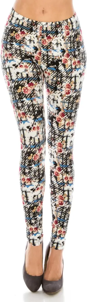 Women's Printed Fashion Leggings Ultra Soft Solid & Patterned - Regular/Plus Sizes
