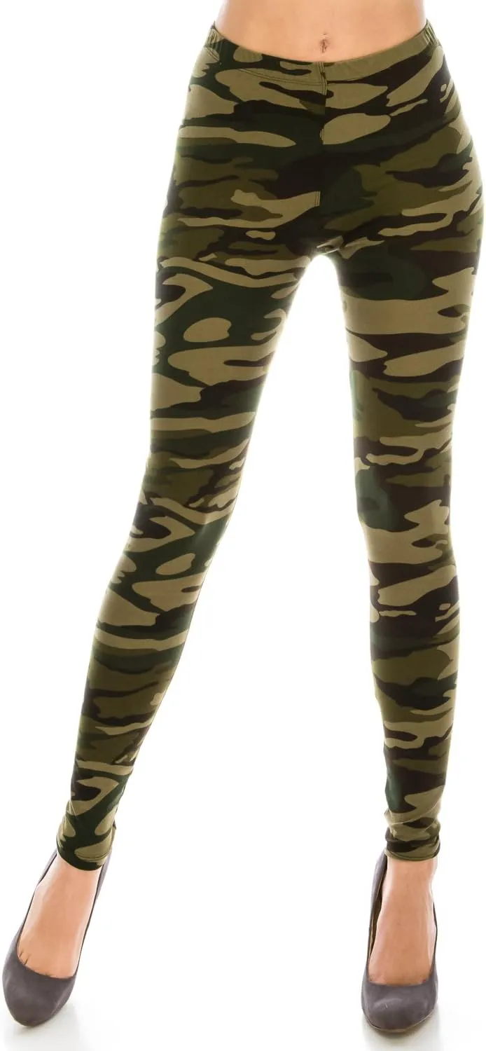 Women's Printed Fashion Leggings Ultra Soft Solid & Patterned - Regular/Plus Sizes
