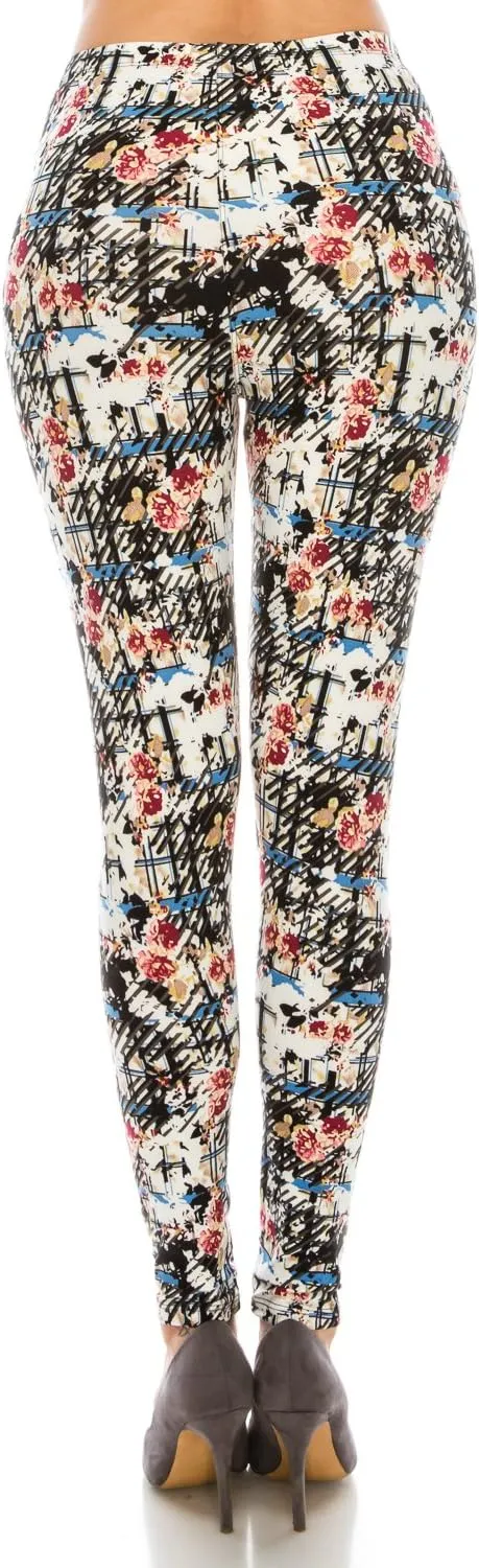 Women's Printed Fashion Leggings Ultra Soft Solid & Patterned - Regular/Plus Sizes