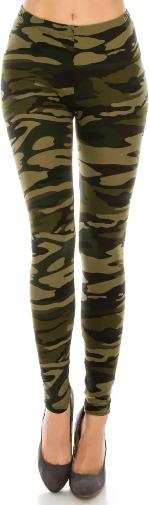 Women's Printed Fashion Leggings Ultra Soft Solid & Patterned - Regular/Plus Sizes